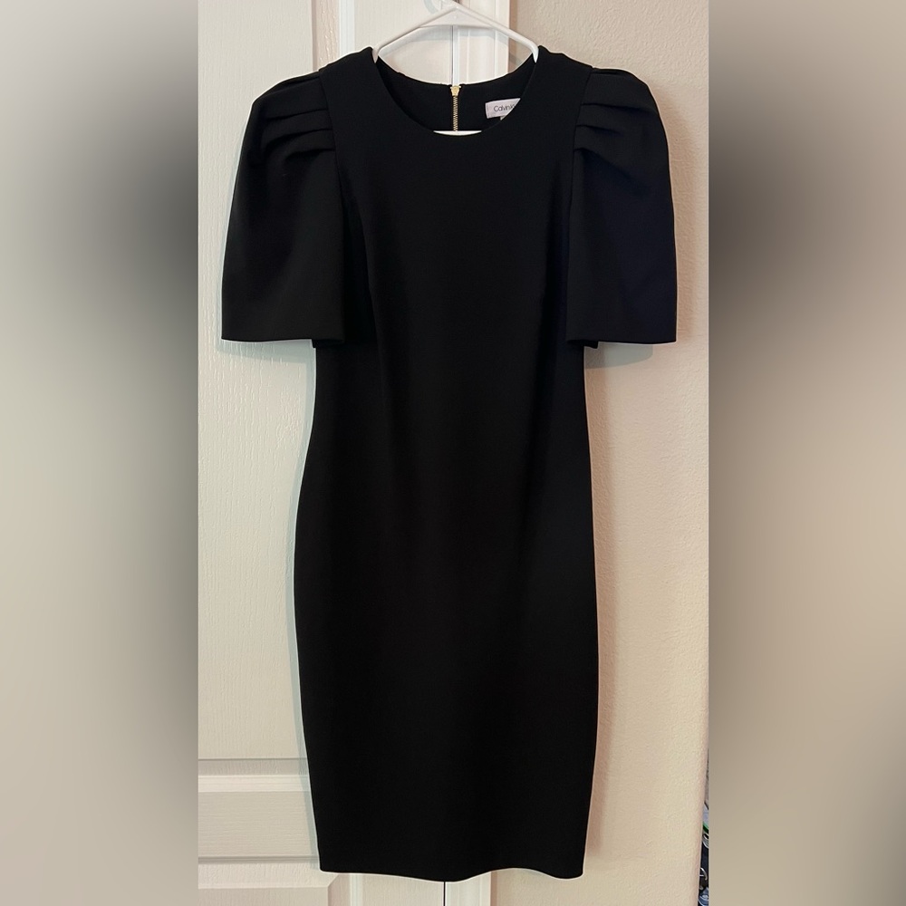 Elegant Black Dress with puffy shoulders